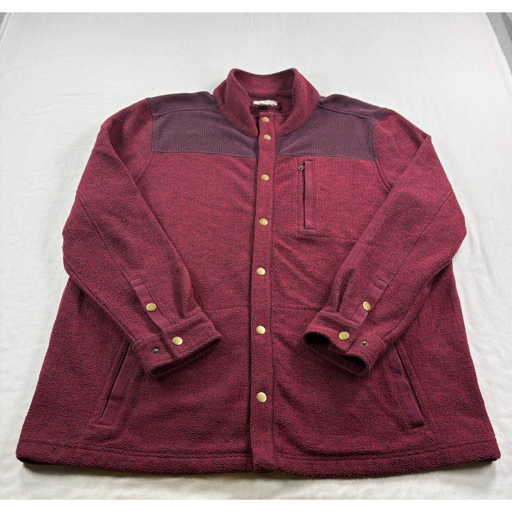 Carbon 2 Cobalt Shirt Jacket Mens XL Red Snap Up Shacket Fleece Casual